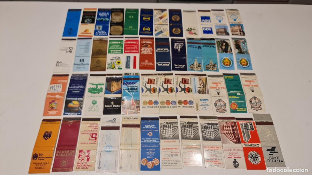 Cajas de cerillas: 48 carteritas de cerillas. Bancos - Foto 1