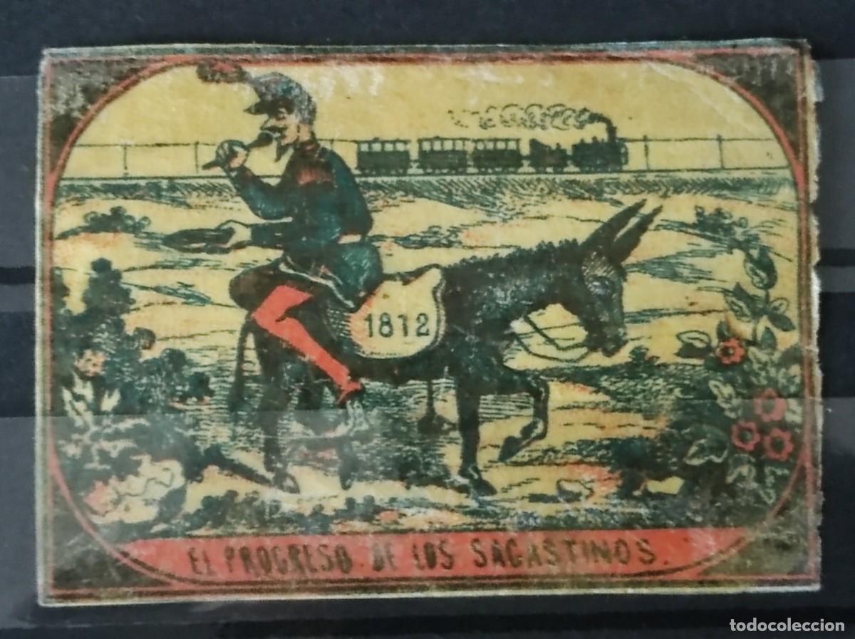 Cajas de cerillas: Cromo de cerillas antiguo El Progreso de los Sagastinos 1912 - Foto 1
