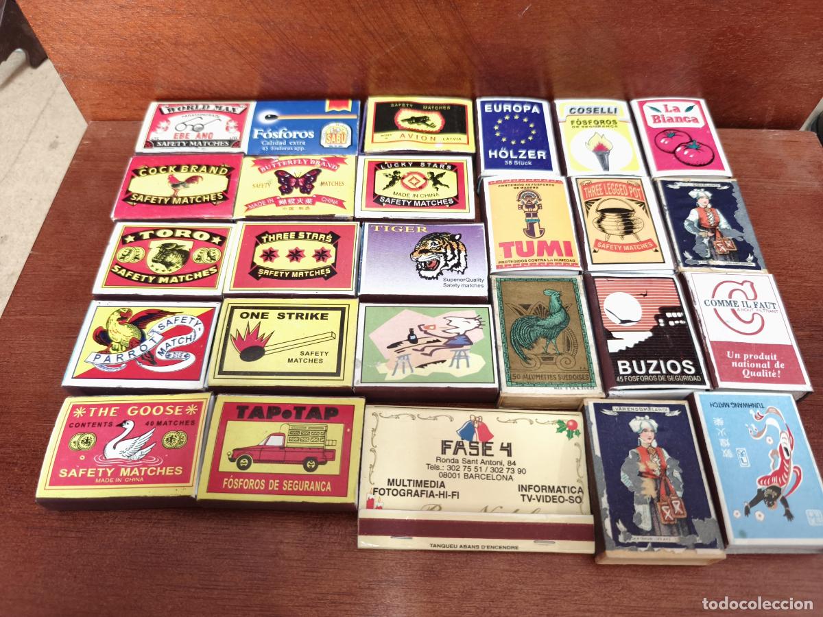 Bo&icirc;tes d'Allumettes: LOTE DE 45 CAJAS DE CERILLAS ANTIGUAS (C13)