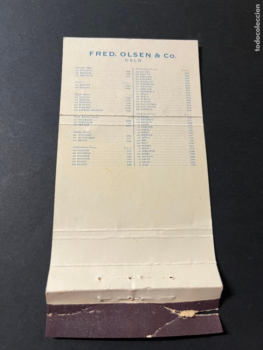 Cajas de cerillas: Fred. Olsen lines Norwey - Foto 2