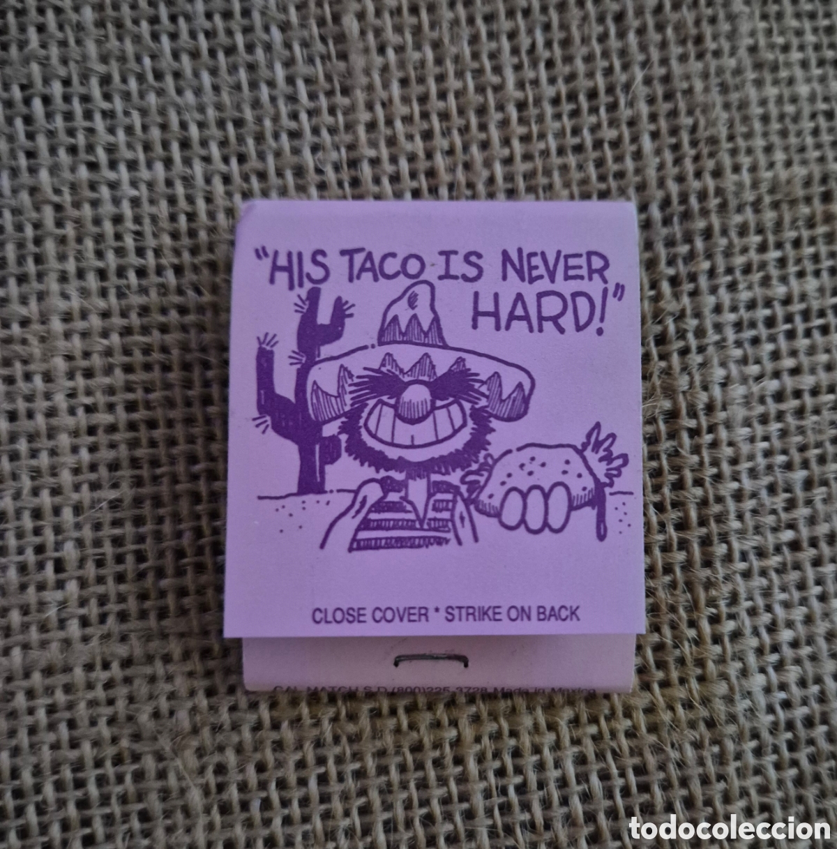 Bo&icirc;tes d'Allumettes: Caja de cerillas vintage Acapulco Joe's &ndash; Old Mission Beach, CA &ndash; dise&ntilde;o divertido a&ntilde;os 70-80