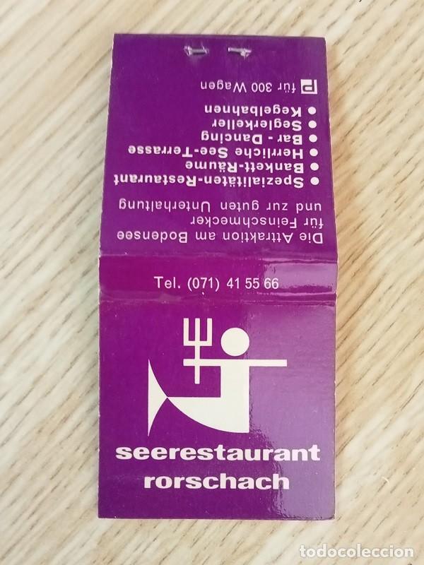 Cajas de cerillas: CAJA DE CERILLAS seerestaurant rorschard - Foto 1
