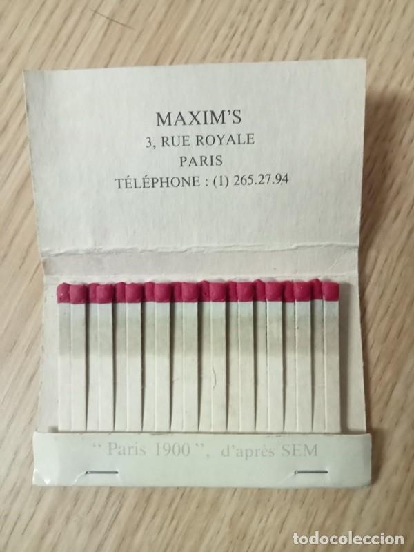 Cajas de cerillas: CAJA DE CERILLAS MAXIMS Paris - Foto 2