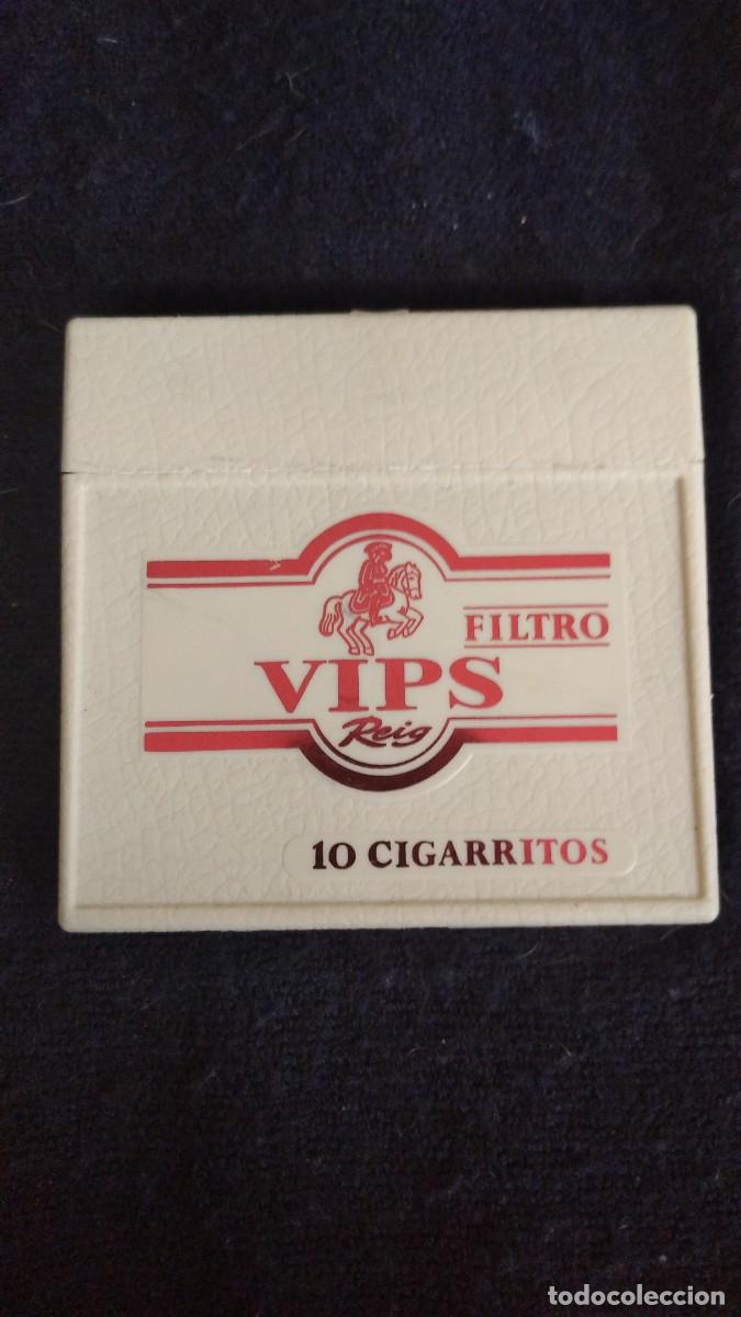 Cajas de cerillas: Caja pl&aacute;stico cigarros Vips Reig. - Foto 1