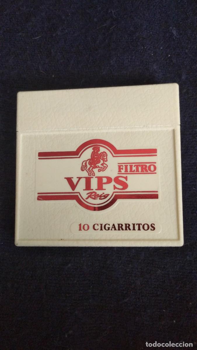 Cajas de cerillas: Caja pl&aacute;stico cigarros Vips Reig. - Foto 2