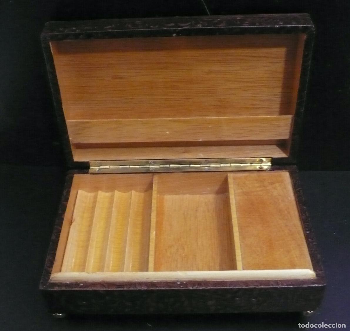 Cajas de cerillas: CAJA DE MADERA TABAQUERA - Foto 3