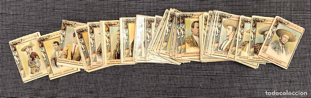 Cajas de Cerillas: LOTE DE 75 FOTOTIPIAS CAJAS DE CERILLAS SERIE 16 TOREROS PICADORES, COMPLETA