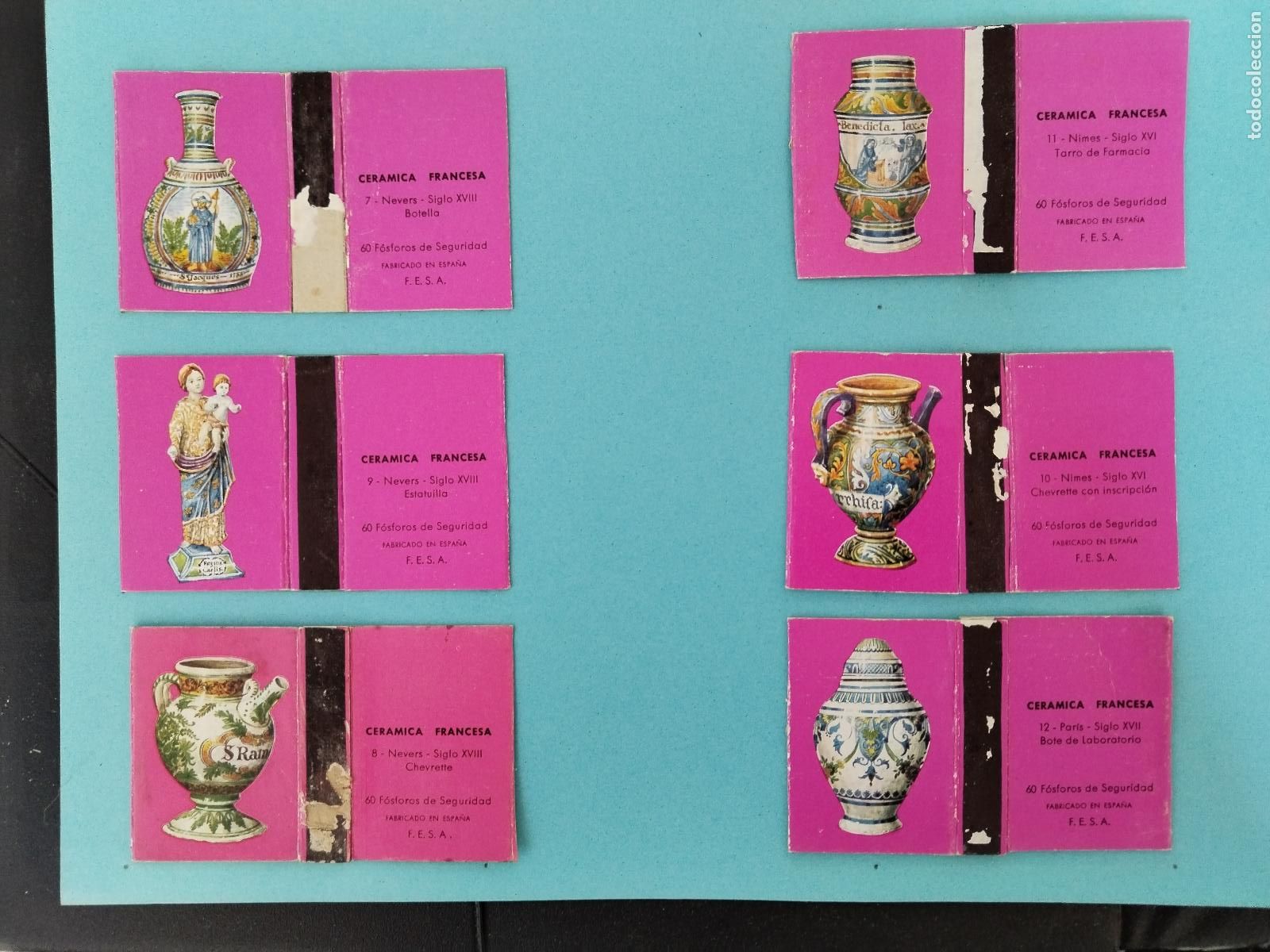 Cajas de Cerillas: COLECCION CAJA DE CERILLAS, SERIE COMPLETA ESPA&Ntilde;A CERAMICA FRANCESA ROJA, 20 CAJAS - c171