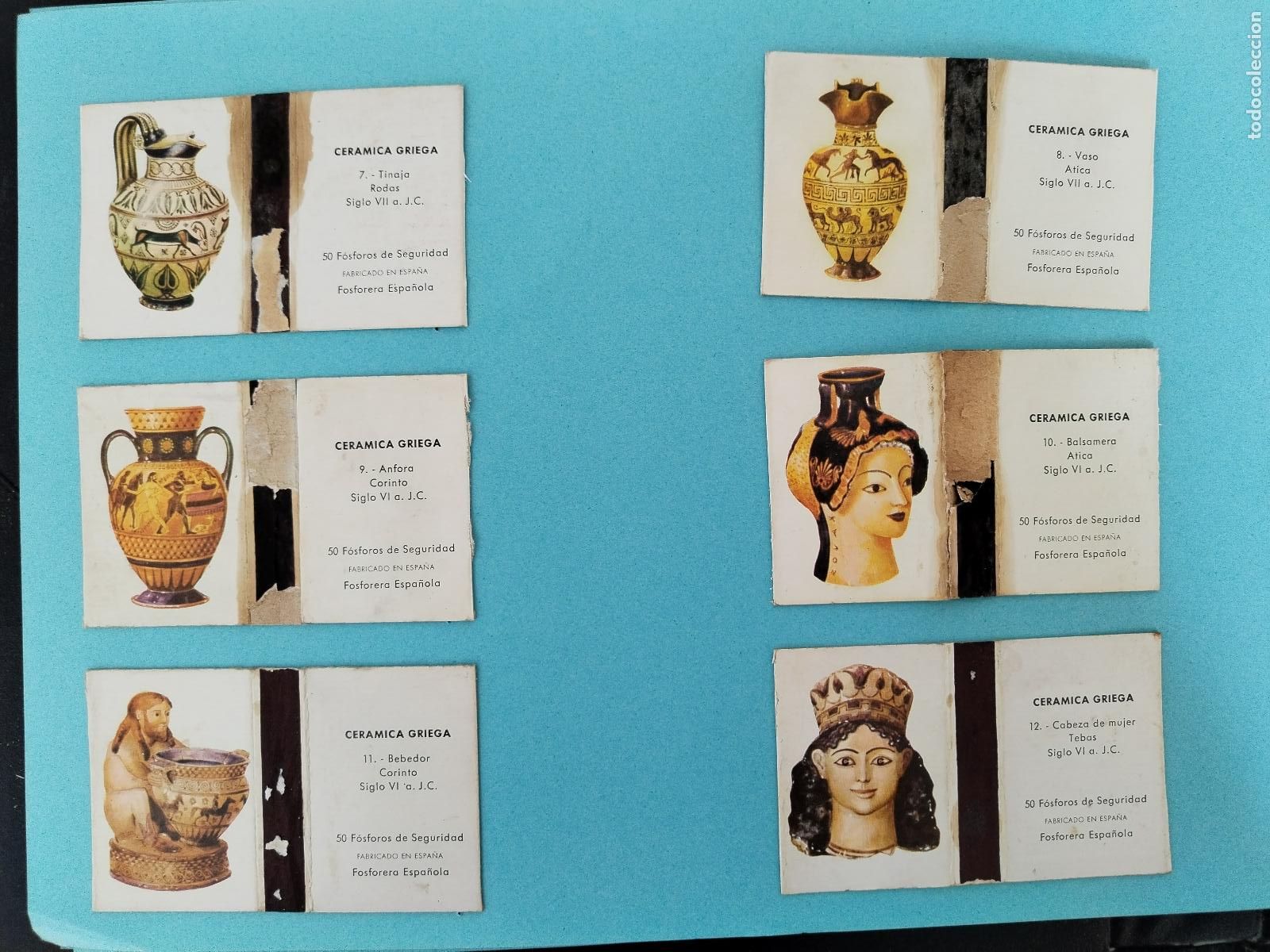 Cajas de Cerillas: COLECCION CAJA DE CERILLAS, SERIE COMPLETA ESPA&Ntilde;A CERAMICA GRIEGA BLANCA, 20 CAJAS - c171