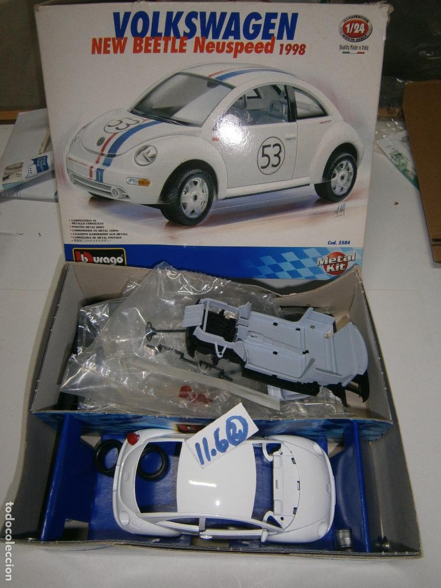 Cajas de Cerillas: ANTIGUA MAQUETA VOLKSWAGEN ESCARABAJO EN METAL NUEVA EN SU CAJA