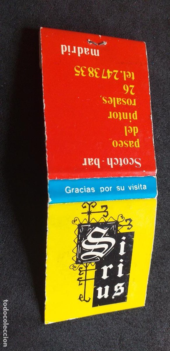 Cajas de Cerillas: CAJA CERILLAS-V38-C-CARTERITA PEQUE&Ntilde;A-MADRID-SIRIUS-SCOTCH-BAR