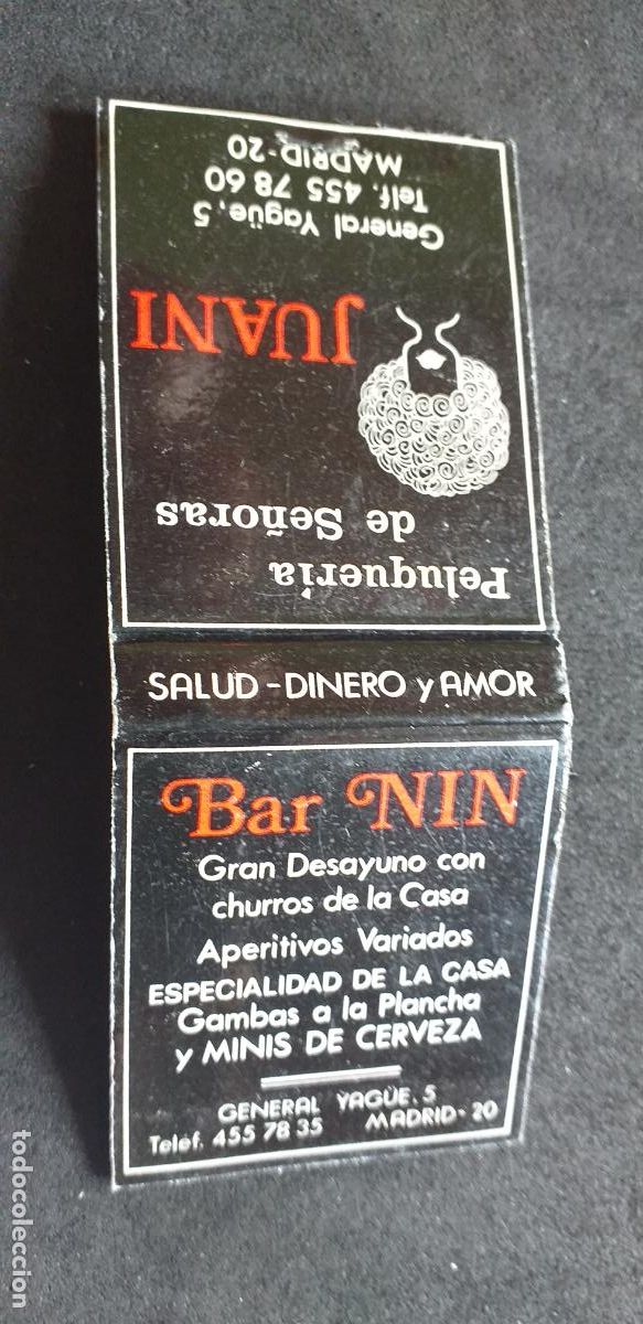Cajas de Cerillas: CAJA CERILLAS-V38-C-CARTERITA PEQUE&Ntilde;A-MADRID-BAR NIN