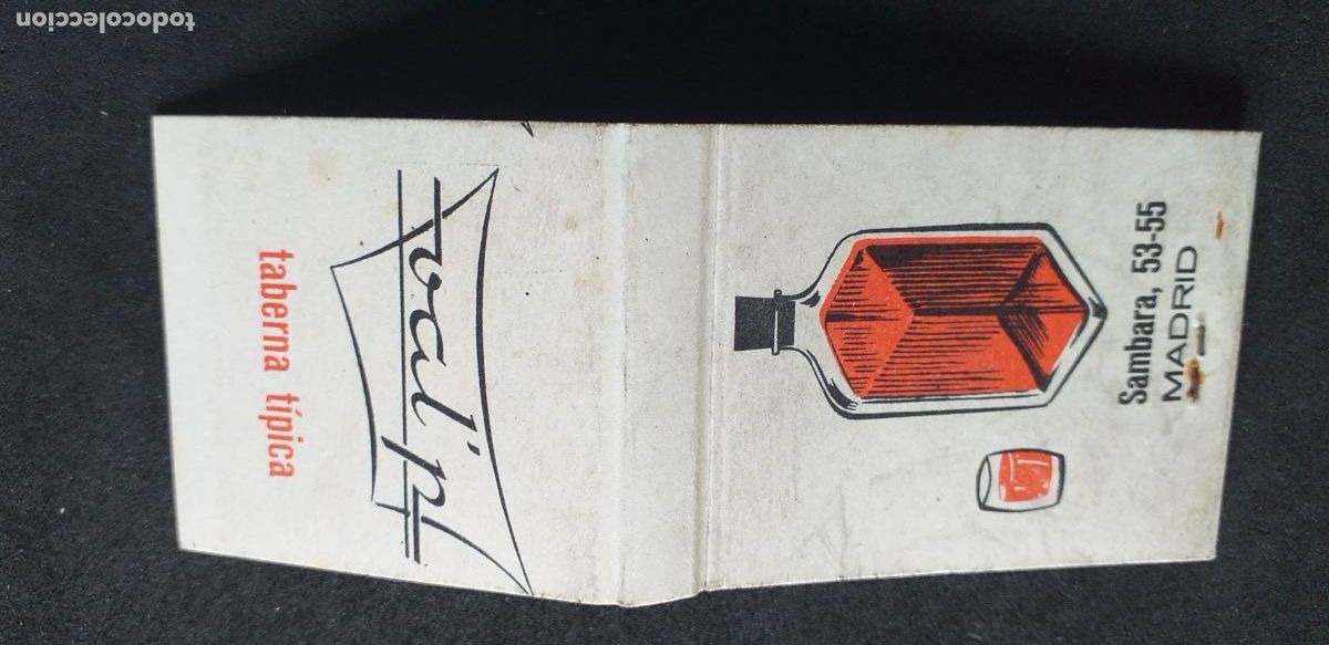 Cajas de Cerillas: CAJA CERILLAS-V38-C-CARTERITA PEQUE&Ntilde;A-MADRID-TABERNA FOAL