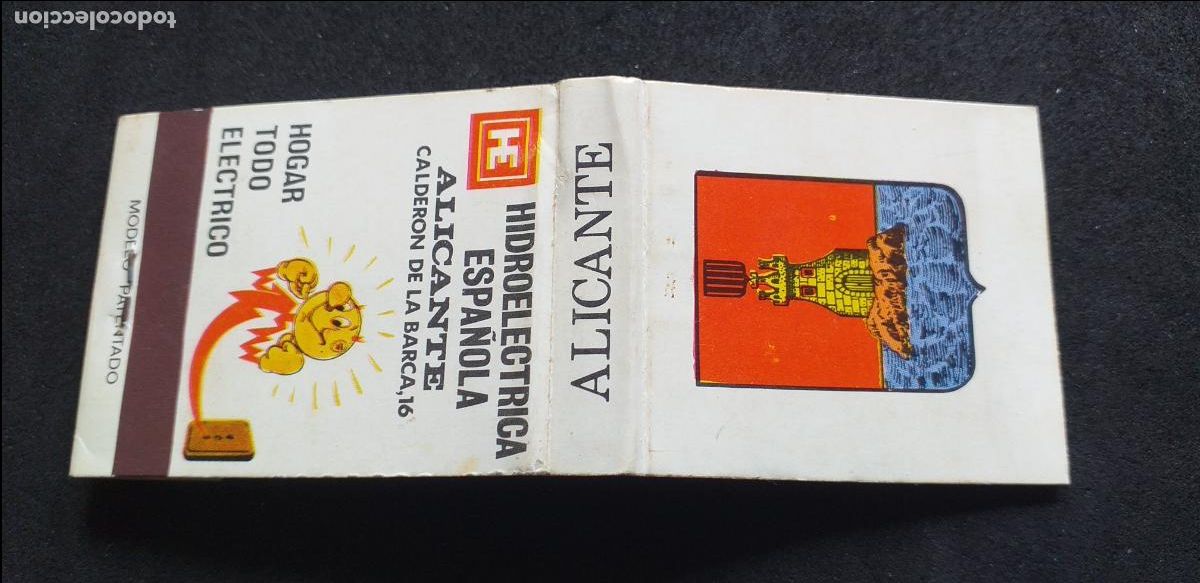 Cajas de Cerillas: CAJA CERILLAS-V38-C-CARTERITA PEQUE&Ntilde;A-ALICANTE-HIDROELECTRICA ESPA&Ntilde;OLA