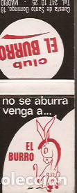 Cajas de Cerillas: CARTERA CERILLAS CLUB EL BURRO MADRID