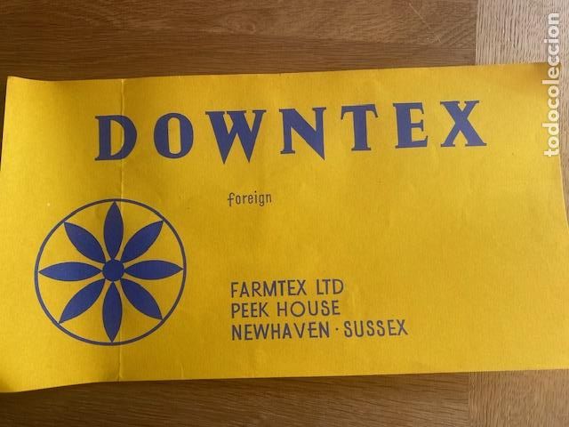 Cajas de Cerillas: Safety Matches Downtex. Cerillas Inglesas. Etiqueta publicitaria 28.5x 15 cm