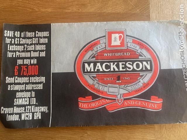 Cajas de Cerillas: Safety Matches Mackeson. Cerillas Inglesas. Etiqueta publicitaria 29.5x 16 cm