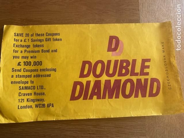 Cajas de Cerillas: Safety Matches D Double Diamont. Cerillas Inglesas. Etiqueta publicitaria 29.5x 16 cm