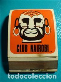 Cajas de Cerillas: Cerillas - Fosforos - Club Nairobi - Bar Hawaiano - C/ San Vicente Ferrer, 17 - Madrid - Completa