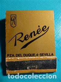 Cajas de Cerillas: Carterita cerillas - 20 f&oacute;sforos - Botones de alta moda Rene&eacute; - Sevilla - Completa