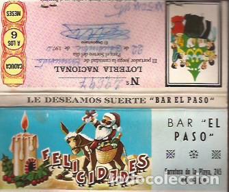 Cajas de Cerillas: CARTERA CERILLAS BAR EL PASO + LOTER&Iacute;A MADRID 1970