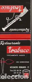 Cajas de Cerillas: CARTERA CERILLAS RESTAURANTE TRABUCO MADRID