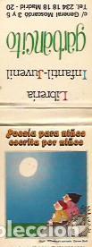 Cajas de Cerillas: CARTERA CERILLAS LIBRERIA GARBANCITO MADRID INCLUYE POEMA DE GLORIA FUERTES