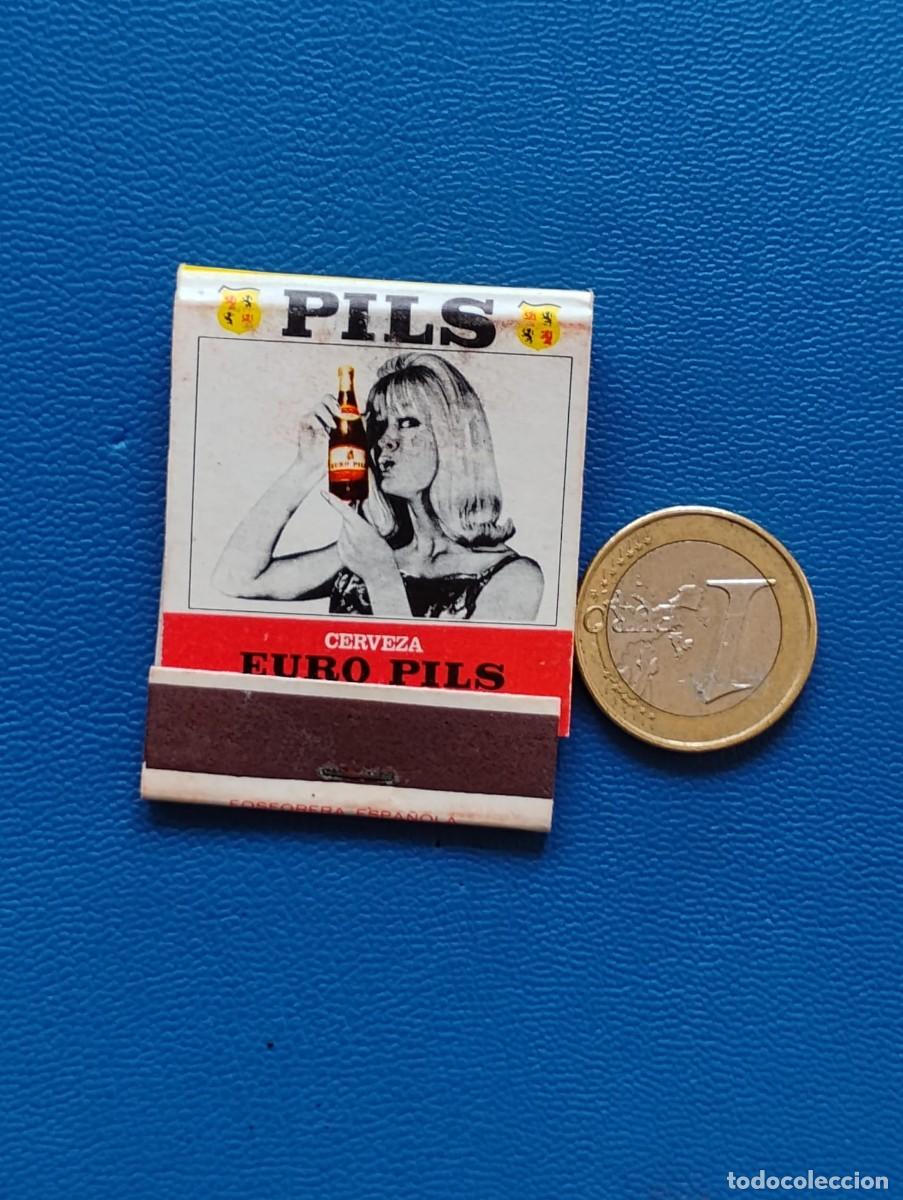 Cajas de Cerillas: ANTIGUA CAJA DE CERILLAS - PUBLICIDAD CERVEZA EURO PILS - SIN USAR