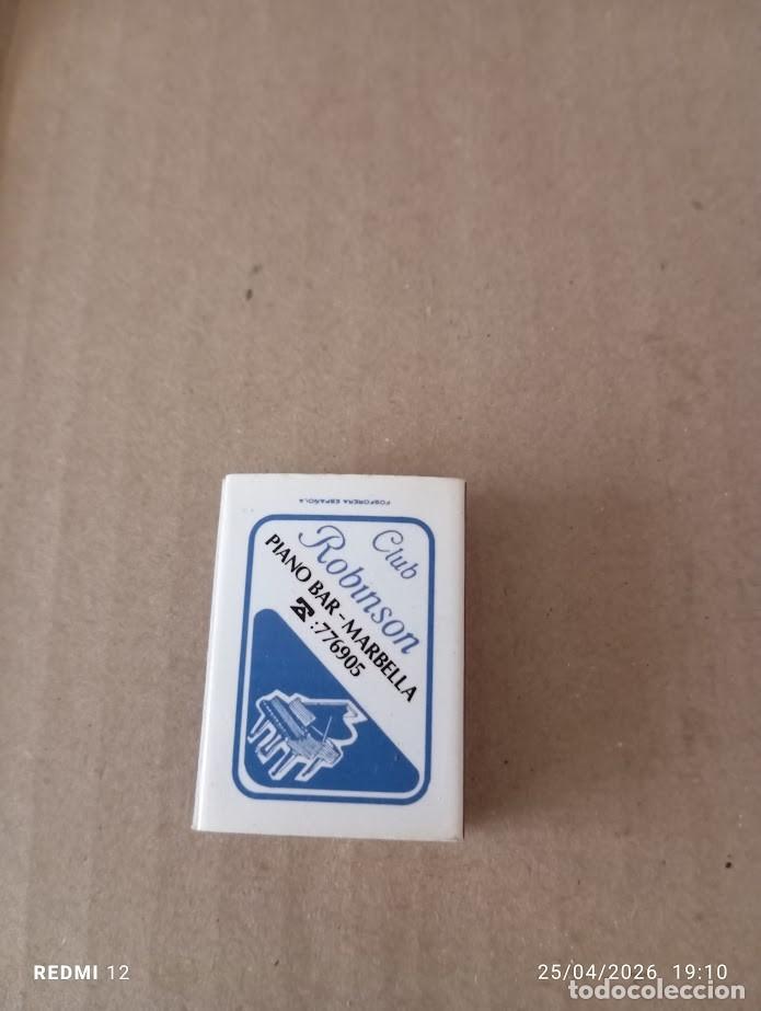 Cajas de Cerillas: CERILLAS CLUB ROBINSON PIANO BAR MARBELLA