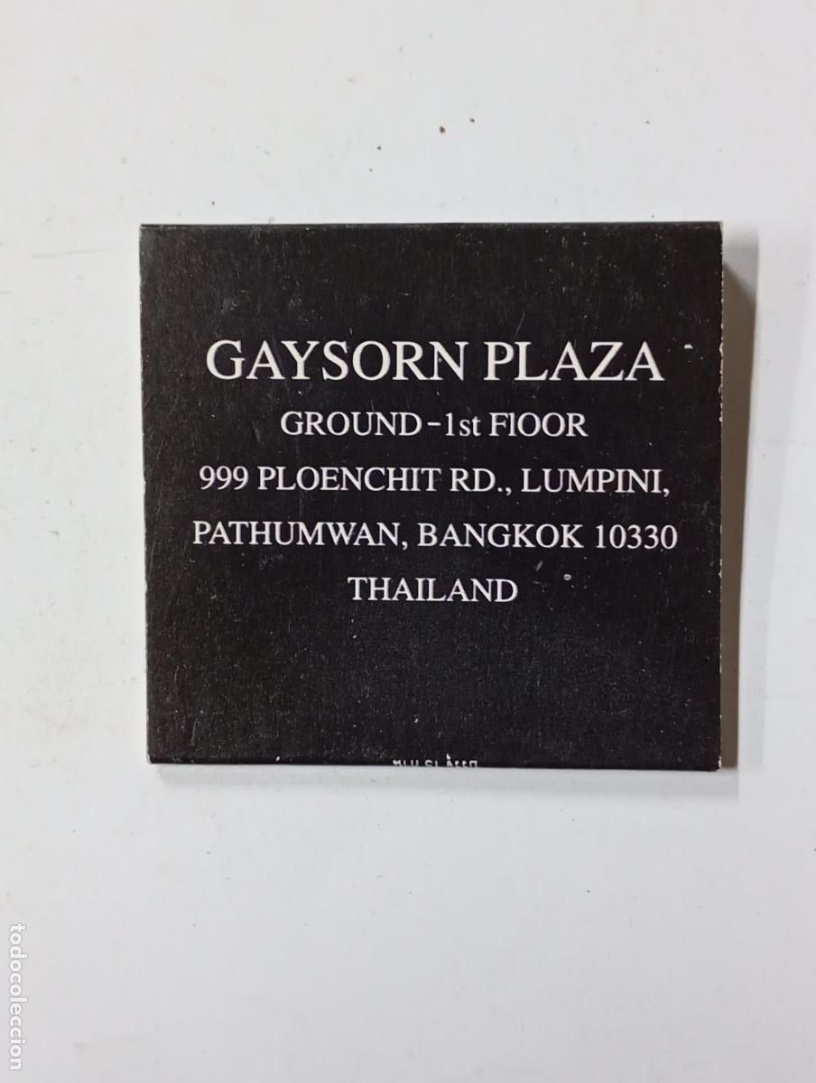 Matchboxes: CAJA DE CERILLAS GAYSORN PLAZA TAILANDIA. PN17