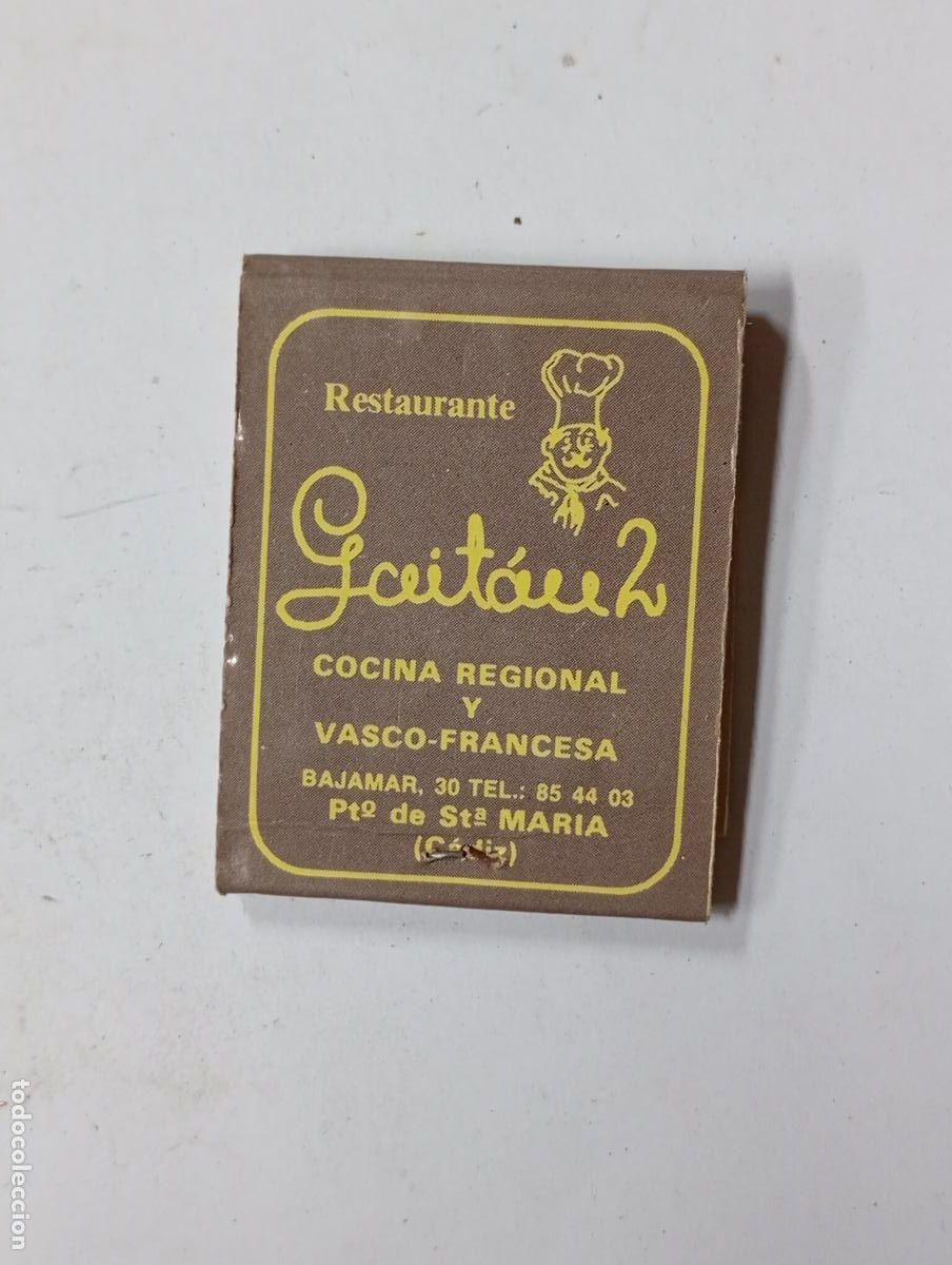 Matchboxes: CAJA DE CERILLAS RESTAURANTE GAIT&Aacute;N EL PUERTO DE SANTA MAR&Iacute;A. C&Aacute;DIZ. PN17