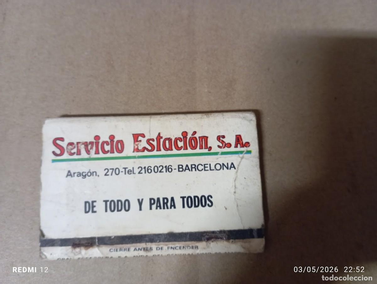 Cajas de Cerillas: CAJA DE CERILLAS SERVICIO ESTACION S.A. BARCELONA