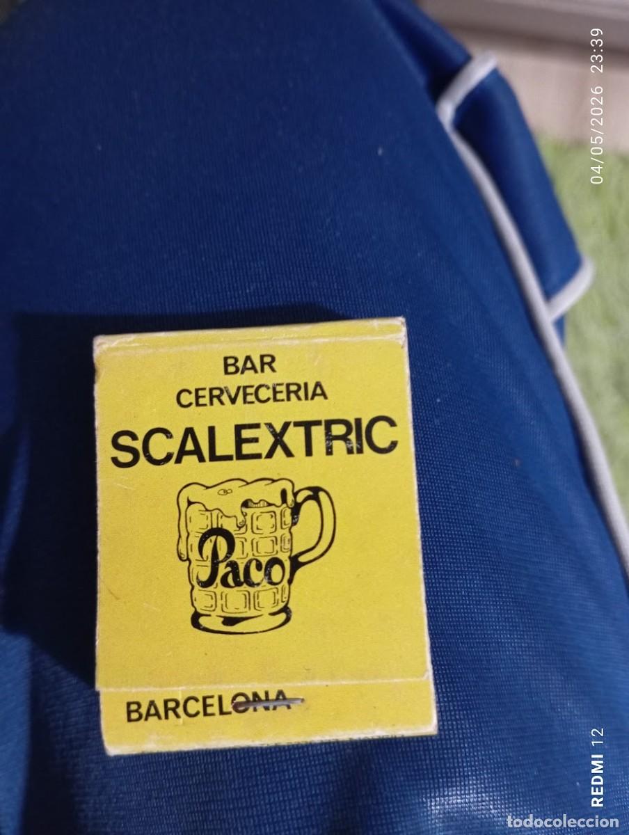 Cajas de Cerillas: CAJA DE CERILLAS BAR CERVECERIA SCALEXTRIC PACO BARCELONA