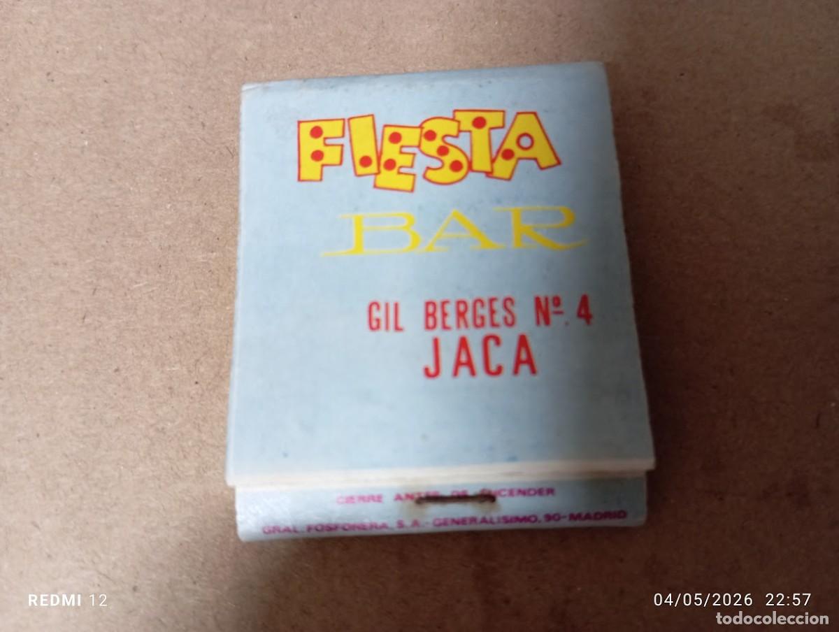 Cajas de Cerillas: CAJA DE CERILLAS BAR FIESTA JACA