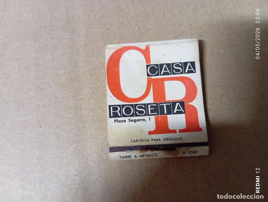 Cajas de Cerillas: CAJA DE CERILLAS CASA ROSETTA MEYBA