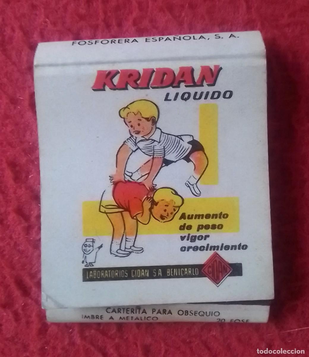 Cajas de Cerillas: CAJA DE CERILLAS MATCHBOX BO&Icirc;TE D&acute;ALLUMETTES KRIDAN L&Iacute;QUIDO HIPOTENSOR CIDAN LABORATORIOS..BENICARL&Oacute;