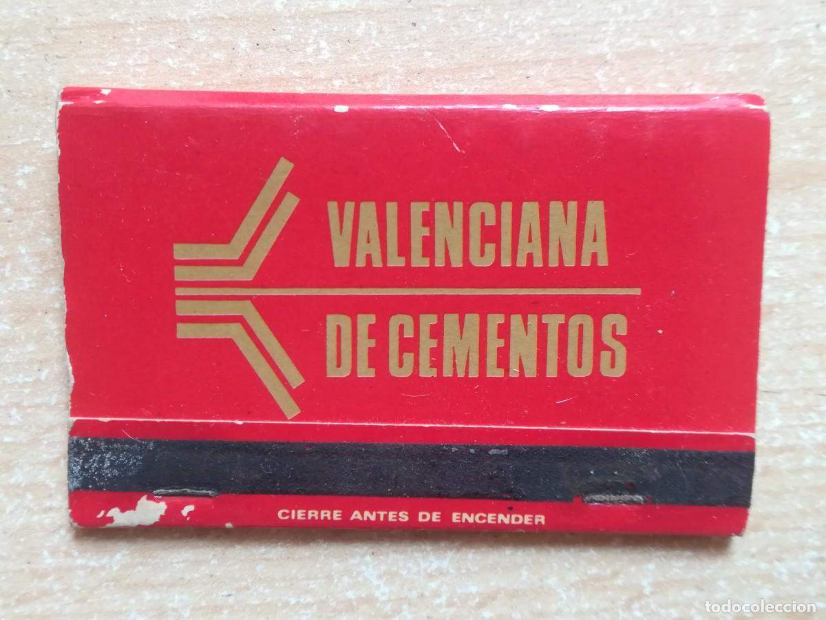 Cajas de Cerillas: Caja de cerillas. Valenciana de cementos. Producci&oacute;n anual.