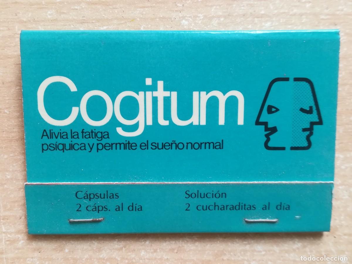Cajas de Cerillas: Caja de cerillas. Publicidad Cogitum. Alivia la fatiga y permite el sue&ntilde;o normal.