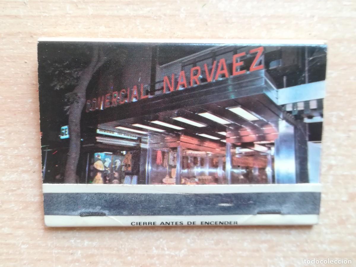 Cajas de Cerillas: Caja de cerillas. Comercial Narvaez. Jamones, embutidos y quesos.