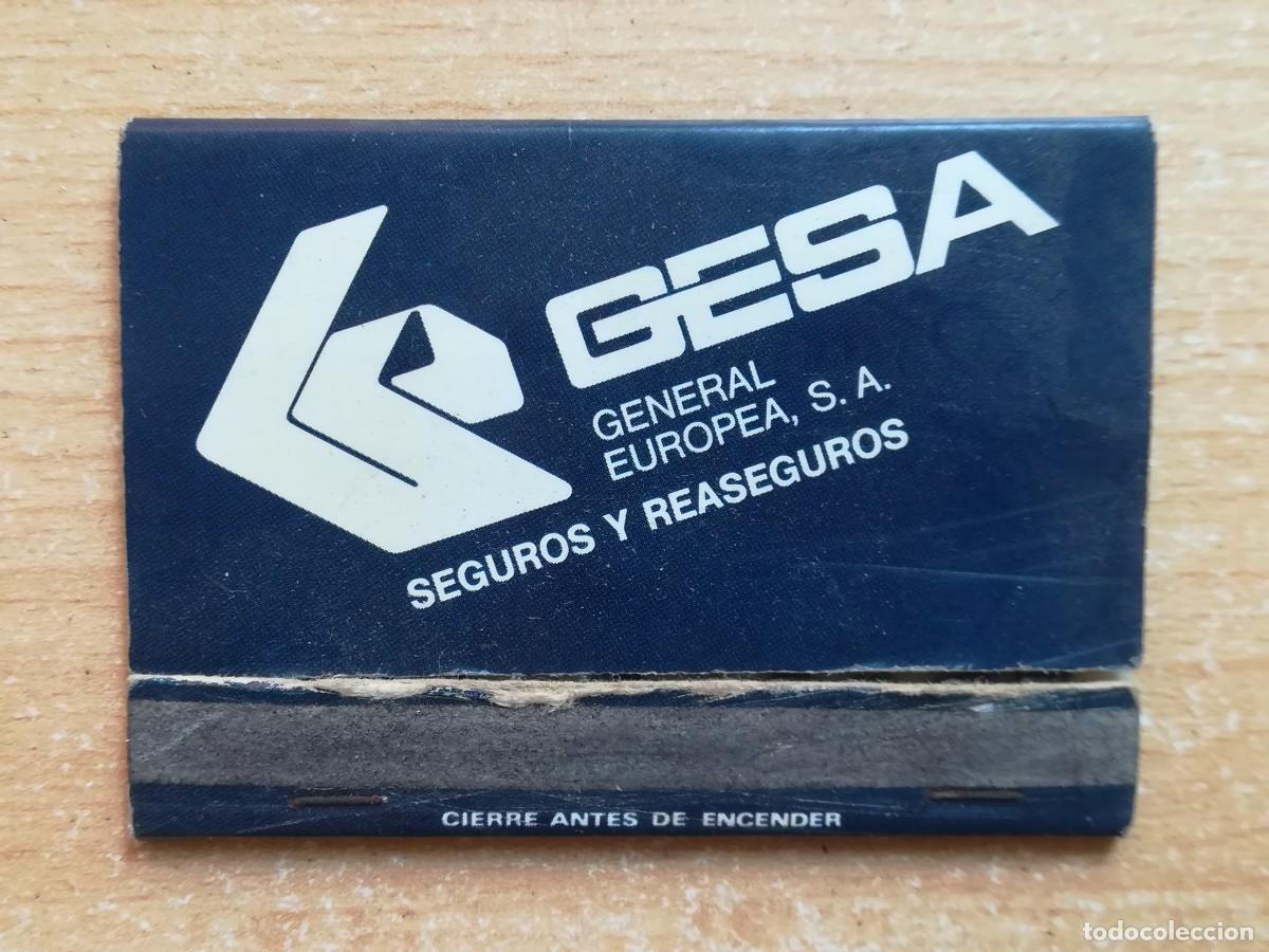 Cajas de Cerillas: Caja de cerillas. GESA. General Europea, S.A. Seguros y Reaseguros.