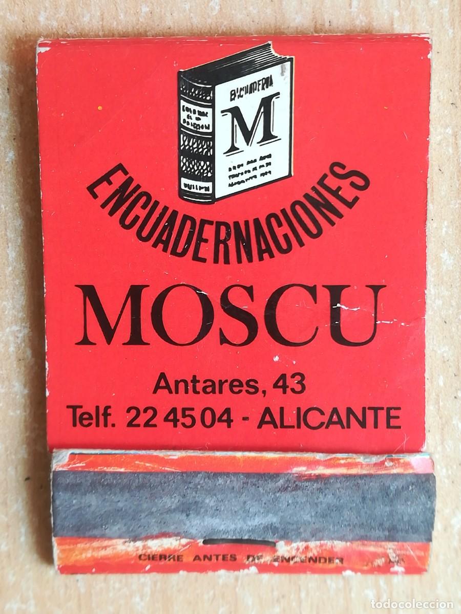 Cajas de Cerillas: Caja de cerillas. Encuadernaciones Mosc&uacute;. Alicante.