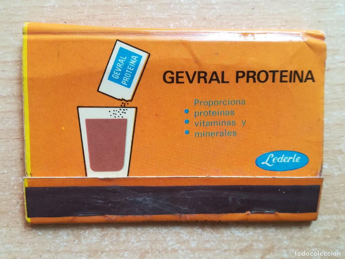 Cajas de Cerillas: Caja de cerillas. Gevral proteina. 2 sabores: Vainilla y chocolate.