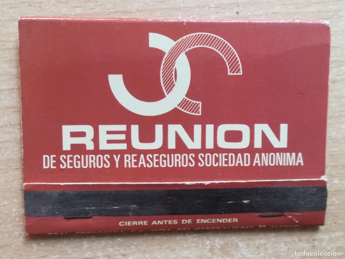 Cajas de Cerillas: Caja de cerillas. Reuni&oacute;n de seguros y reaseguros, S.A. Alicante.
