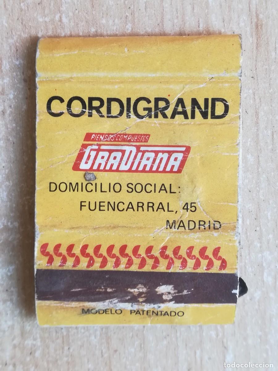 Cajas de Cerillas: Caja de cerillas. Granulos Diana, S.A. Cordigrand. Piensos compuestos Gradiana.