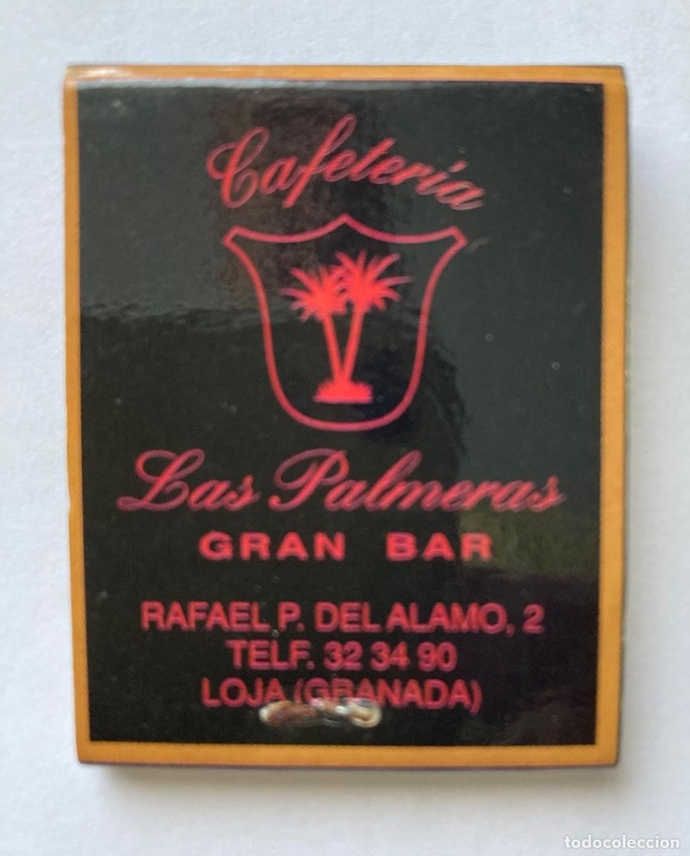 Cajas de Cerillas: Caja cerillas Cafeter&iacute;a Las Palmeras Loja Granada Especialidad en ahumados y rosquillas calientes