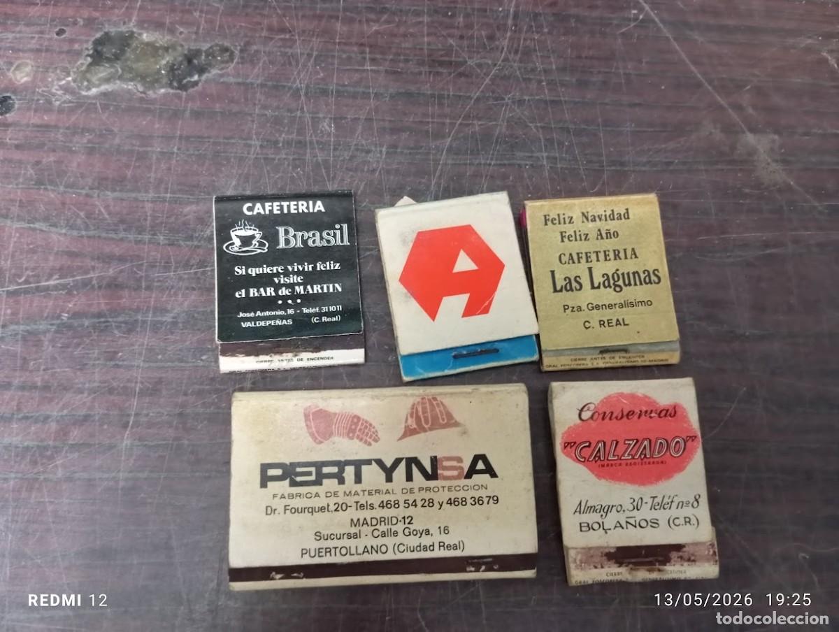 Cajas de Cerillas: LOTE 5 CAJAS DE CERILLAS CIUDAD REAL