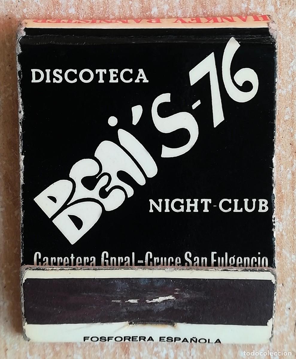 Cajas de Cerillas: Caja de cerillas. Hankey Bannister. Beni's-76 Night Club.