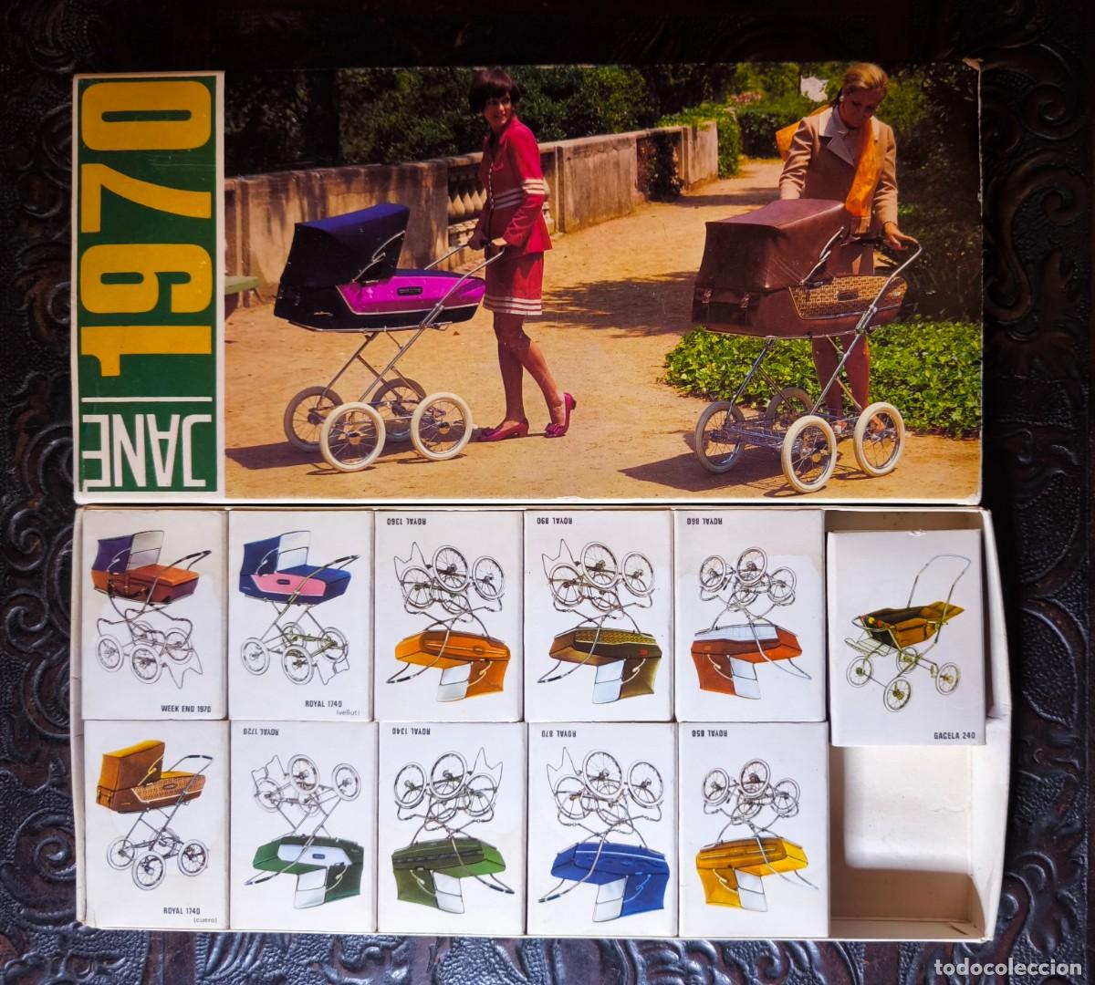 Cajas de Cerillas: Caja estuche con 11 cajas de cerillas. Publicidad carros de bebe Jane. A&ntilde;o 1970