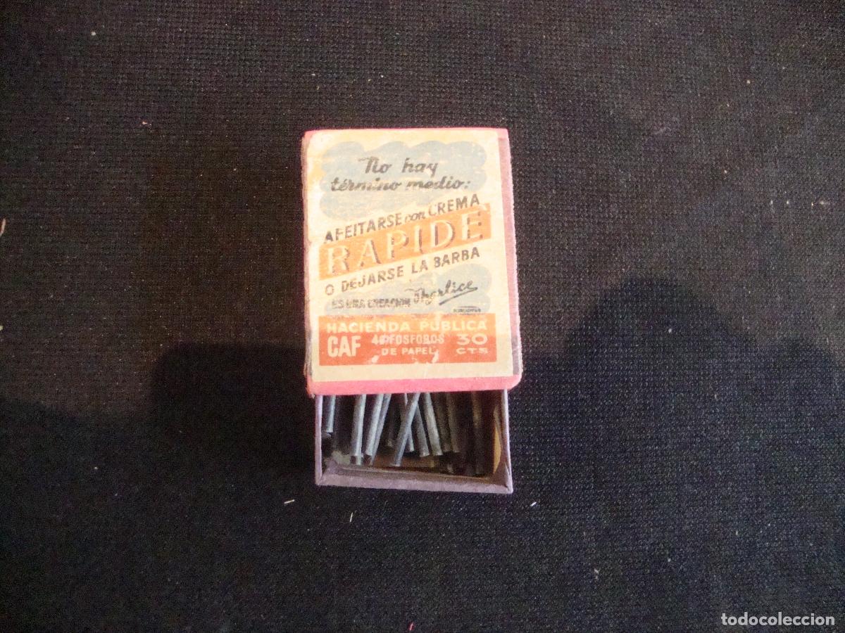Cajas de Cerillas: CAJA CERILLAS LLENA PUBLICIDAD CREMA RAPIDE