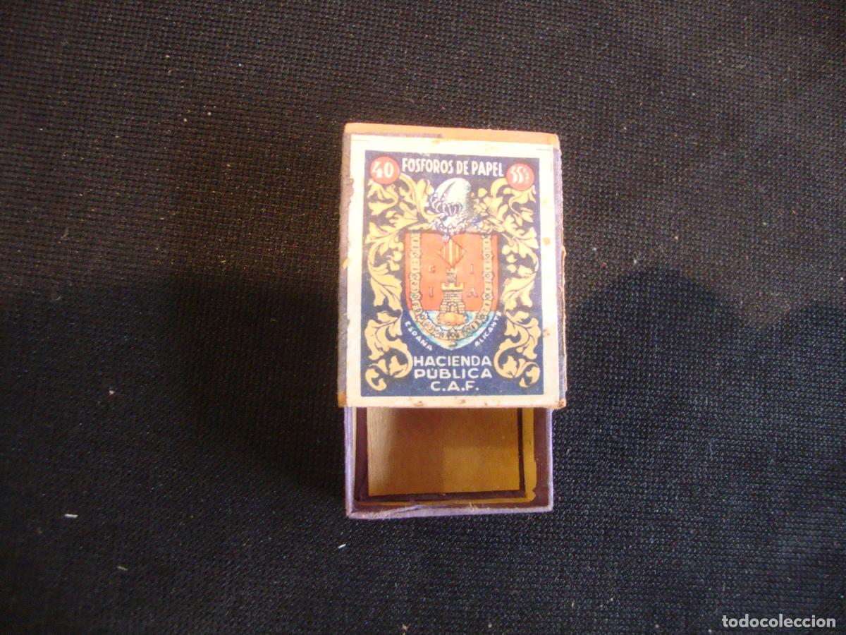 Cajas de Cerillas: CAJA CERILLAS VACIA HACIENDA PUBLICA ESCUDO ALICANTE